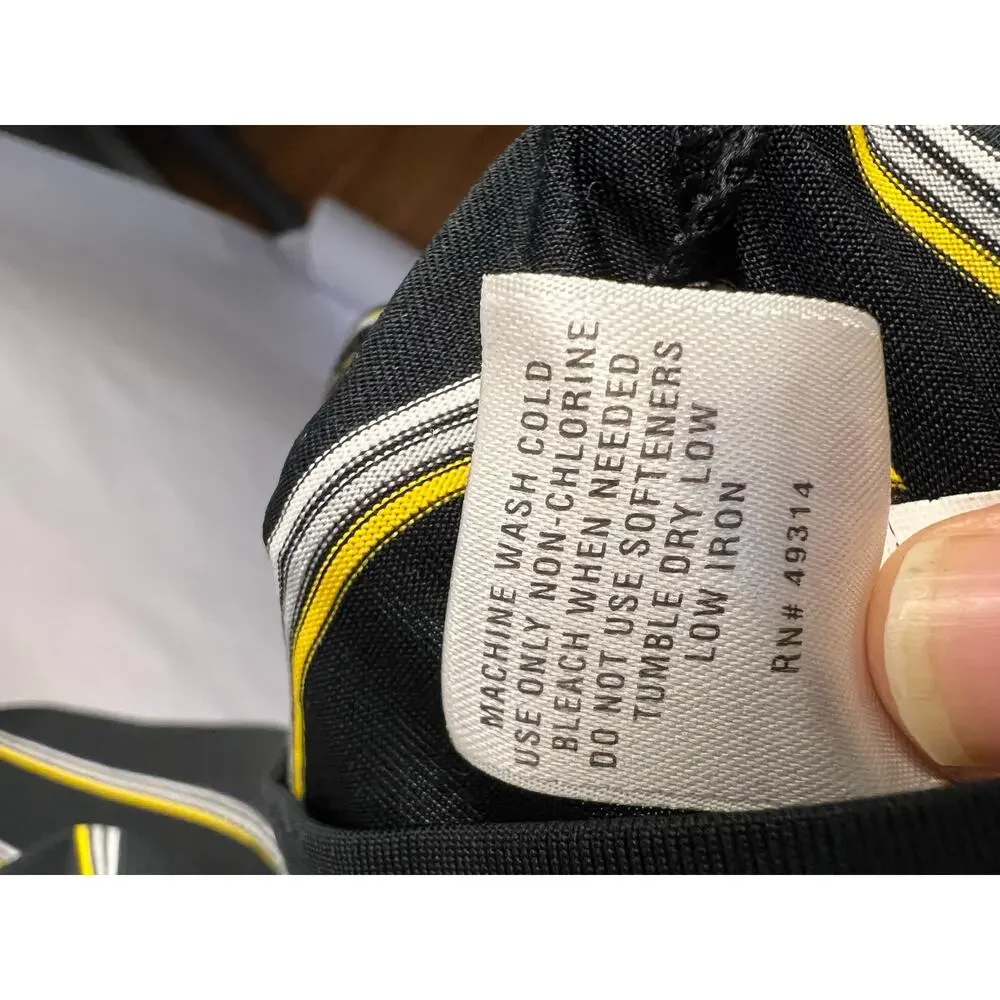 Under Armour HeatGear Golf Polo Black Yellow Stripe Tree Logo Custom Logo Large - Picture 12 of 12